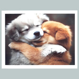 #0375  Puppies Cuddling 4x6 Version Glossy Photo Fast Ship